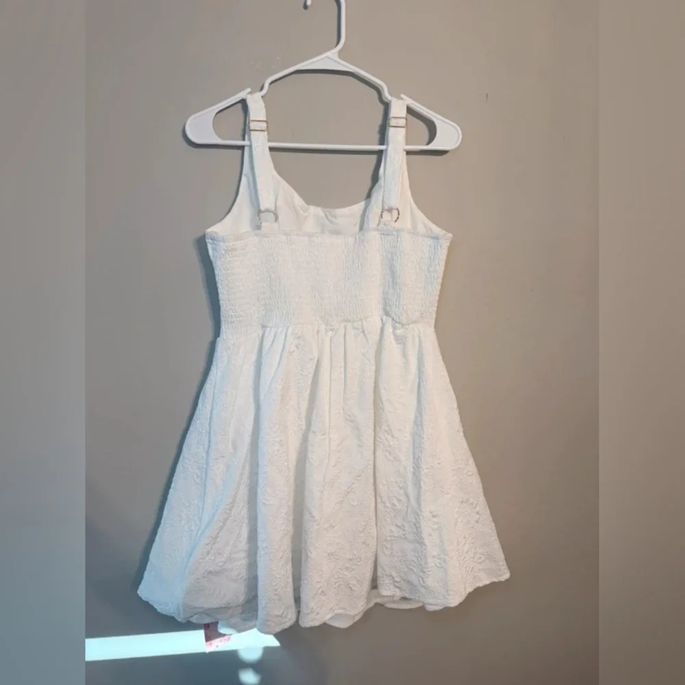 Girls White Eyelet Fit-and-Flare Dress